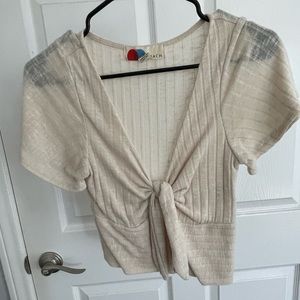 Free People beige shirt